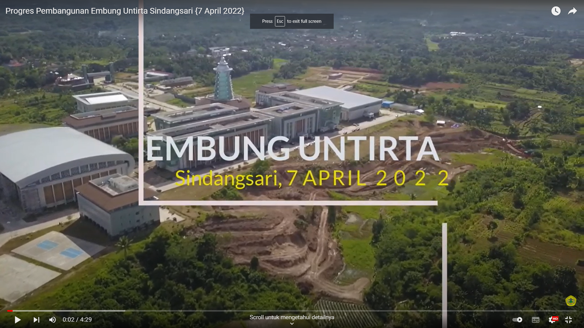 Progres Pembangunan Embung Untirta Sindangsari {7 April 2022}