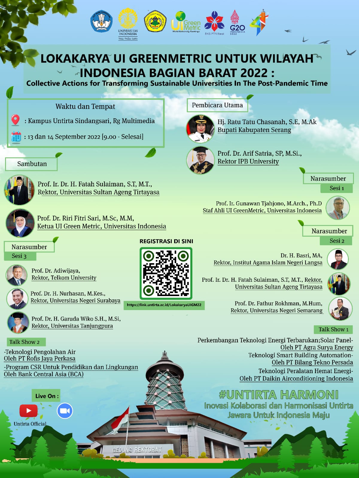 Lokakarya UI Greenmetric untuk Wilayah Indonesia Bagian Barat 2022
